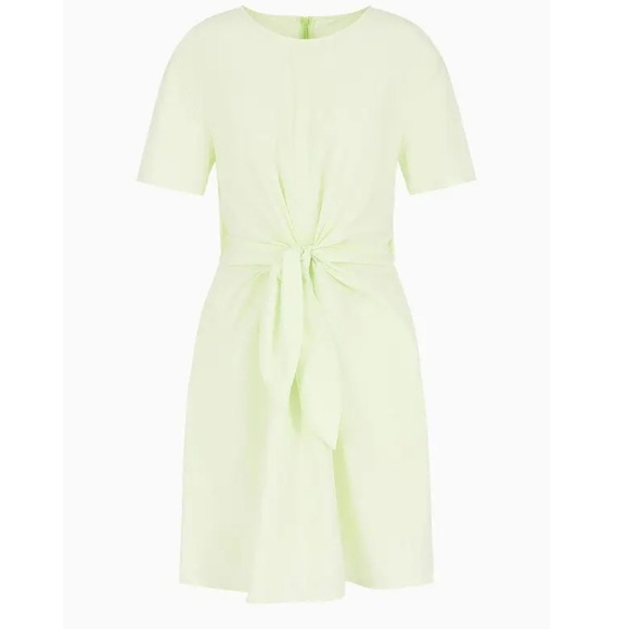 NWT Emporio Armani Poplin Cutout Shirt Dress with Wrap Tie Waist - Picture 1 of 13